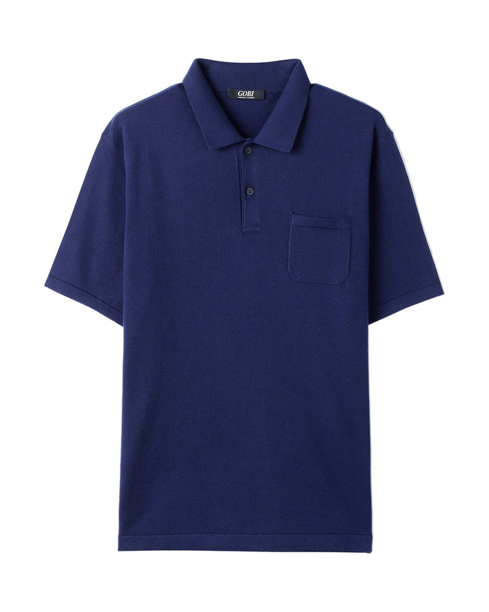 GOBI Cashmere Men's Cotton Silk Cashmere Blend Polo (Dark Indigo)